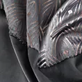 Zasłona grafitowa z aplikacją z błyszczącego welwetu 140x250 cm przelotka - AGNES - Design 91