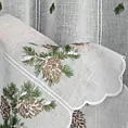 Tkanina firanowa zazdrostka z etaminy zdobiona świątecznym haftem z akcentem zimowym
