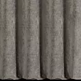 Zasłona szyta na tunelu szara z tkaniny o szenilowej strukturze