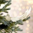Ozdoba choinkowa PTAK z lśniącego miękkiego materiału, na klipsie