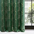 Zasłona welwetowa zielono, szampańska z motywem roślinnym 140x250 cm przelotka - GOJA - Pierre Cardin