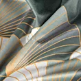 Zasłona welwetowa stalowo jasnoszara ze złotym wzorem 140x250 cm przelotka - GINA - Design 91