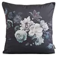 Poszewka na poduszkę 45x45 cm welwetowa, czarno fioletowa, dwustronna z motywem kwiatów VELVET 133 Eurofirany Premium