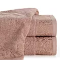 Ręcznik kąpielowy 50x90 cm bawełniany kolor pudrowy z żakardową bordiurą 500 g/m2 RITA