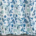 Zasłona biała w niebieskie liście 140x250 cm przelotka - ROSALI