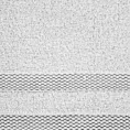 Ręcznik do rąk 30x50 cm bawełniany kolor biały zero twist z bordiurą w paski 400 g/m2 RIKI