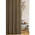 Zasłona szyta na taśmie 5 cm ADESSA ciemnobrązowa z miękkiej tkaniny o welurowej strukturze