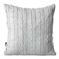 Poszewka na poduszkę 45x45 cm srebrna z drobnym plecionym wzorem AKRYL 5