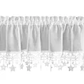 Zazdrostka biała z etaminy zdobiona świątecznymi gwiazdkami  150x30 cm tunel - XMAS