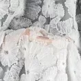 Firana biała z siateczki zdobiona kwiatami z dodatkiem drobnych perełek 3D 140x250 cm przelotka - JASMIN 2 Eva Minge
