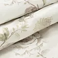 Pościel 220x200 cm z satyny bawełnianej kolor kremowy, brązowy z wzorem kwiatowym ELLA 19 w kwiaty