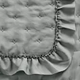 Narzuta srebrna 220x240 cm obszyta falbaną pikowana techniką hot press LIBI 3 Eurofirany Classic