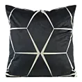 Poszewka na poduszkę 45x45 cm welwetowa czarna z nadrukiem geometrycznym BLINK 28