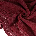 Ręcznik kąpielowy 50x90 cm bawełniany kolor bordowy z ozdobnym stębnowaniem 500 g/m2 POLA