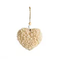 Ozdoba choinkowa SERCE z miękkiej tkaniny typu bukla w stylu boho