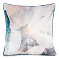 Poszewka na poduszkę 60x60 cm welwetowa, kremowo niebieska z designerskim nadrukiem zwierzęcym i ozdobną wypustką EVA 3 Eva Minge
