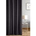 Zasłona szyta na taśmie 5 cm czarna z miękkiej tkaniny o naturalnym splocie w stylu ekologicznym