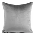 Poszewka na poduszkę 40x40 cm welwetowa, szałwiowo, stalowa z ozdobną wypustką na brzegach MEL