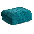Ręcznik kąpielowy 70x140 cm bawełniany kolor ciemno turkusowy z kontrastującymi paseczkami 500 g/m2 SIBEL