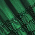 Zasłona welwetowa ciemnozielona zdobiona falbanami 140x270 cm taśma - CHARLOTTE