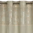 Zasłona kremowo, złota z dekoracyjnym pasem z welwetu 140x250 cm przelotka - LIZA