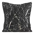 Poszewka na poduszkę 45x45 cm welwetowa czarna, pikowana metodą hot press zdobiona błyszczącym nadrukiem marmuru BLINK 44