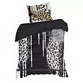 Pościel 140x200 cm z makosatyny bawełnianej kolor czarny, jasnobrązowy z motywem zwierzęcym EVA 22 Eva Minge