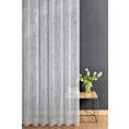 Firana szyta na taśmie 5 cm biało popielata z eleganckiej etaminy w drukowany, modny, botaniczny wzór