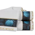 Ręcznik do rąk 30x50 cm bawełniany kolor biały,niebieski z designerską bordiurą 500 g/m2 Eva Minge