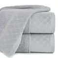 Ręcznik kąpielowy 50x90 cm bawełniany kolor srebrny z miękką szenilową bordiurą 520 g/m2 MARTHA