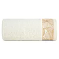 Ręcznik do rąk 30x50 cm bawełniany kolor kremowy,złoty z żakardową bordiurą w liście 400 g/m2 AGIS