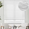 Roleta rzymska SABLE biała Woal francuski, tkanina w drobny krzyżujący się wzorek, wykończona obciążnikiem