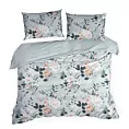 Pościel 220x200 cm bawełna ranforce kolor szary, stalowy z motywem kwiatów ROSITA