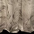 Zasłona beżowo, szampańska zdobiona nadrukiem liści palm z welwetu 135x270 cm przelotka - DEBRA