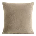 Poszewka na poduszkę 60x60 cm jasnobeżowa z miękkiej futrzanej tkaniny NINA