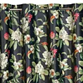 Zasłona welwetowa czarno, oliwkowa w kwiaty 140x250 cm przelotka - ALEA