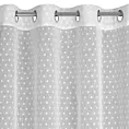 Zasłona biała w groszki z etaminy 140x250 cm przelotka - HANIA