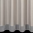 Tkanina firanowa  aden z efektem deszczyku, zakończona szerokim pasem złożonym z drobnych pasków