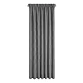 Zasłona grafitowa z tkaniny welurowej 140x240 cm taśma - Dora