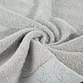 Ręcznik kąpielowy 50x90 cm bawełniany kolor srebrny z żakardową bordiurą 500 g/m2 RITA