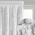 Zasłona biała z szyfonu zdobiona różami 3D 140x270 cm taśma - ROSES Eva Minge