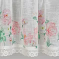 Zazdrostka biało, różowa z etaminy w stylu prowansalskim z koronką 150x30 cm tunel ASTEJA