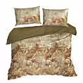 Pościel 220x200 cm z satyny bawełnianej kolor beżowy, rudy w ozdobnym opakowaniu z wzorem kwiatowym MARIKA