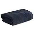 Ręcznik kąpielowy 50x90 cm bawełniany kolor granatowy z kontrastującymi paseczkami 500 g/m2 SIBEL