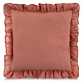Poszewka na poduszkę 45x45 cm lniana z bawełnianą falbanką ceglasta MOROCCO Terra Collection
