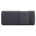 Ręcznik kąpielowy 50x90 cm bawełniany kolor grafitowy w pasy przetykany błyszczącą nicią 500 g/m2 APRIL