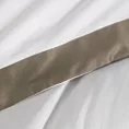 Pościel 160x200 cm z satyny bawełnianej kolor biały, jasnobrązowy z kontrastującym obszyciem LAURA