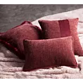 Poszewka na poduszkę 45x45 cm bordowa szenilowa zdobiona futerkiem na brzegach BLANCA 02