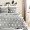 Pościel 220x200 cm z polaru kolor srebrny z gwiazdkami FLANO