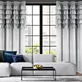 Zasłona welwetowa srebrna zdobiona falbanami 140x250 cm przelotka - AURA